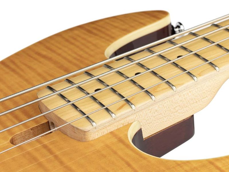 Sire U5 Series Marcus Miller Alder with Flamed Maple Top 4- string Short Scale Bass Guitar Natural