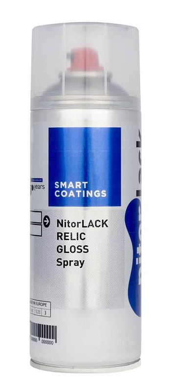 NitorLACK Nitrocellulose Paint - Relic Gloss Clear - 400 ml Aerosol