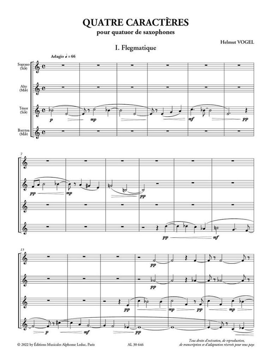 Quatre Caractères for saxophone quartet