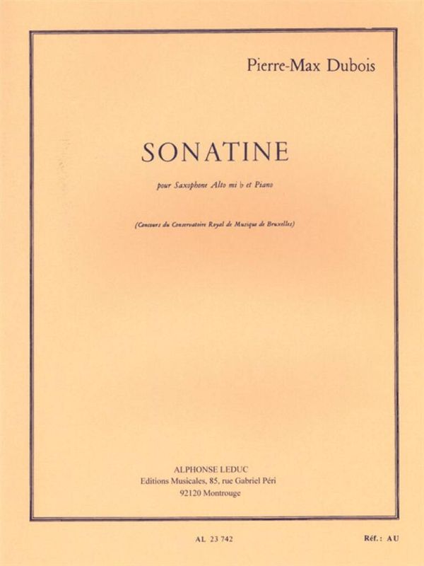 Sonatine For Alto Saxophone And Piano