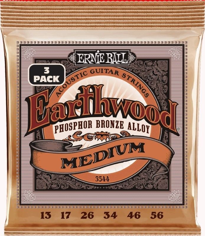 Ernie Ball 3544 Earthwood PSB Medium 3-Pack