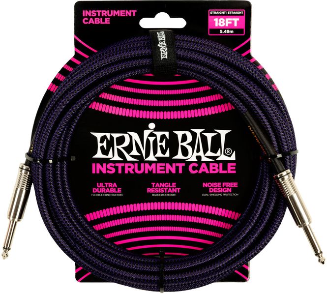 Hovedbilde Ernie Ball 6395 Instrument Cable 5,4 M (18 ft) - Black & Pur
