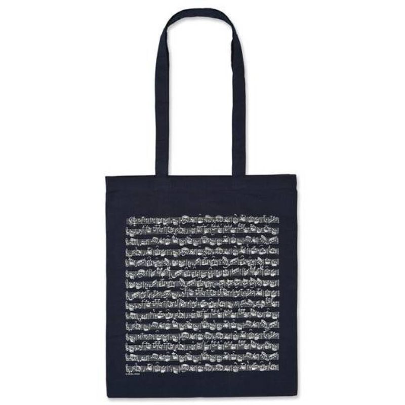 Tote bag Sheet music navy long