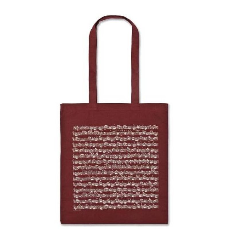 Tote bag Sheet music bordeaux long