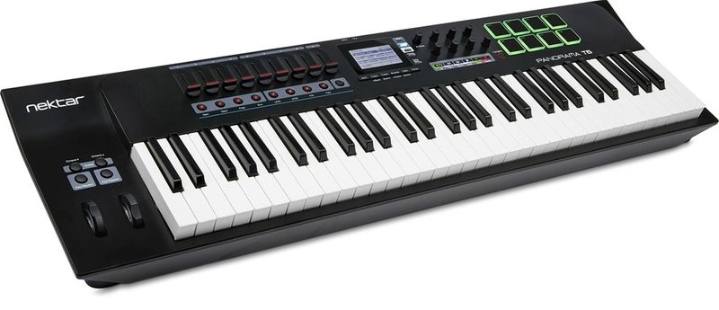 Nektar Panorama T6 - 61-tangenters USB-klaviatur med LCD-display, 9st reglar, 8st encoders/knappar, 8st trumpads mm