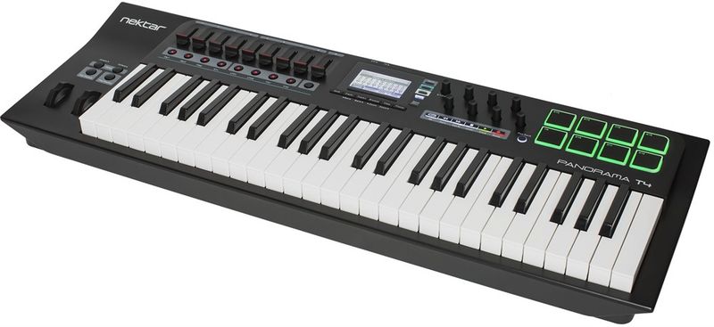 Nektar Panorama T4 - 49-tangenters USB-klaviatur med LCD-display, 9st reglar, 8st encoders/knappar, 8st trumpads mm