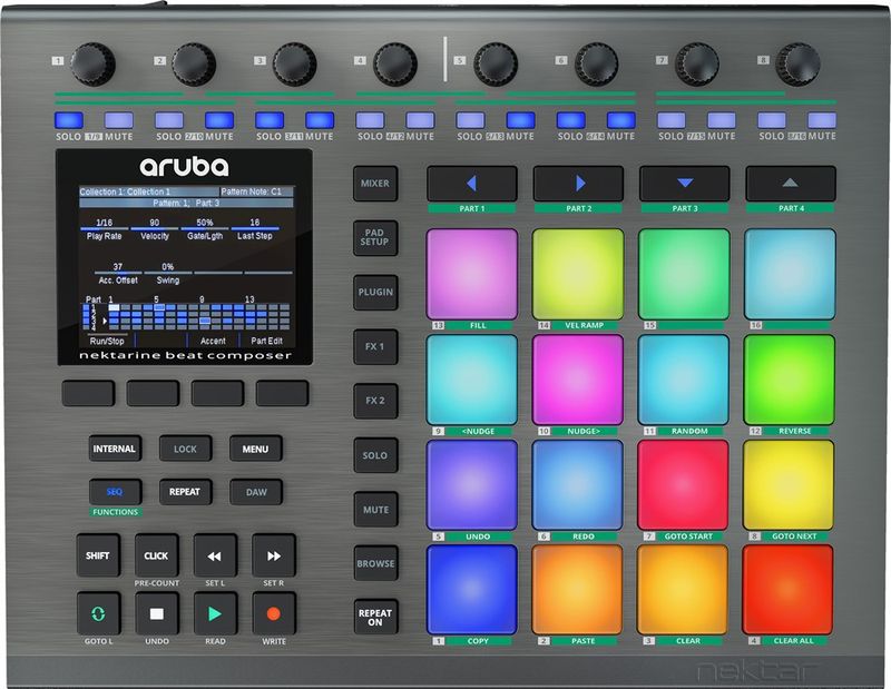 Nektar Aruba - DAW-kontroller med 16 bakbelysta pads, step sequecer, Nektarine 2.5