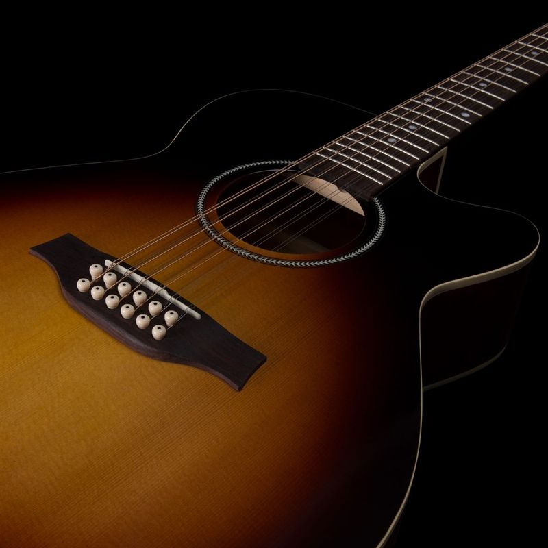 Seagull S12 Spruce Sunburst Gloss Top Presys II Concert hall guitar