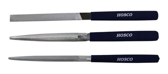 Hovedbilde Hosco Japan H-TL-BF3 set of three nut and saddle shaping files, half-round, square and triangle profiles