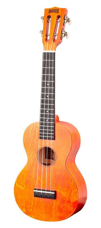 Mahalo Island Series, concert ukulele, orange sunset, with bag