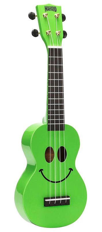Mahalo Smiley Series, soprano ukulele, green, with bag