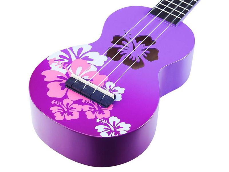 Mahalo Designer Series, soprano ukulele HIBISCUS, purple burst, with bag