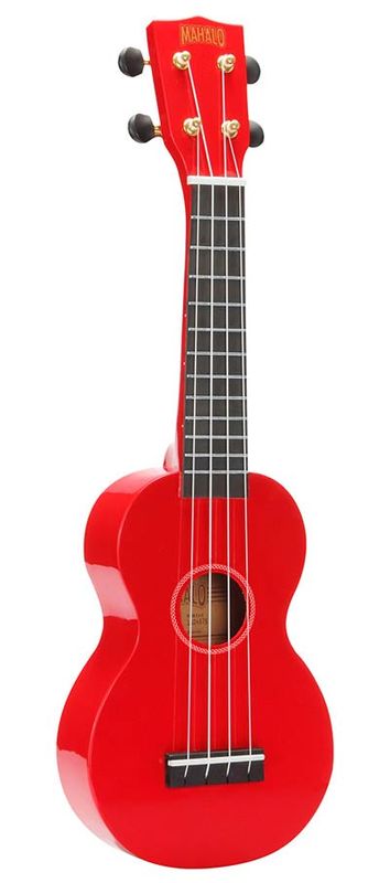 Mahalo Rainbow Series, soprano ukulele, red, with bag