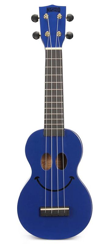 Mahalo Smiley Series, soprano ukulele, blue, with bag