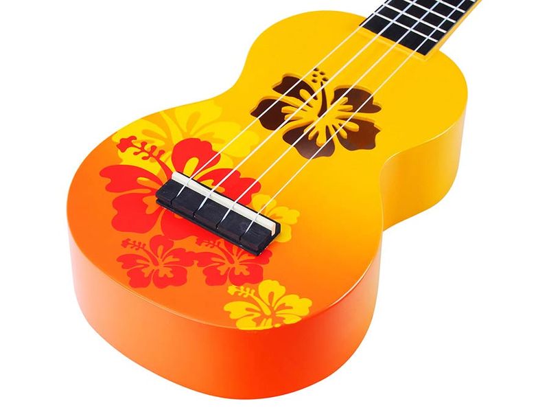 Mahalo Designer Series, soprano ukulele HIBISCUS, orange burst, with bag
