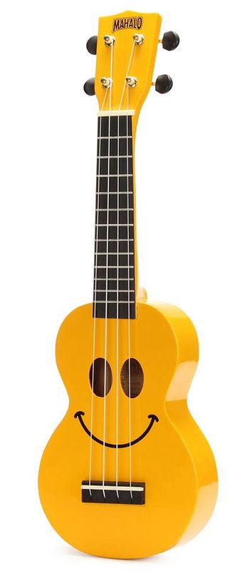Mahalo Smiley Series, soprano ukulele, yellow, with bag