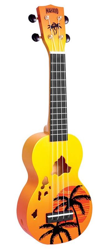 Mahalo Designer Series, soprano ukulele HAWAII, orange burst, with bag