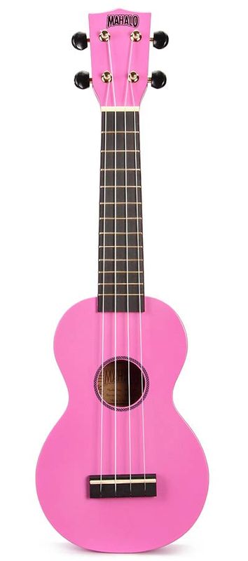 Mahalo Rainbow Series, soprano ukulele, pink, with bag