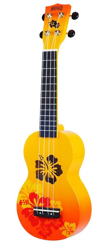 Mahalo Designer Series, soprano ukulele HIBISCUS, orange burst, with bag