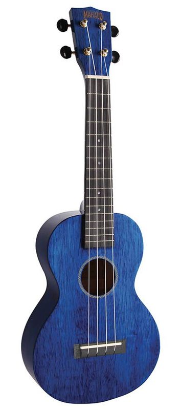 Mahalo Hano Series, concert ukulele, transparent blue, with bag