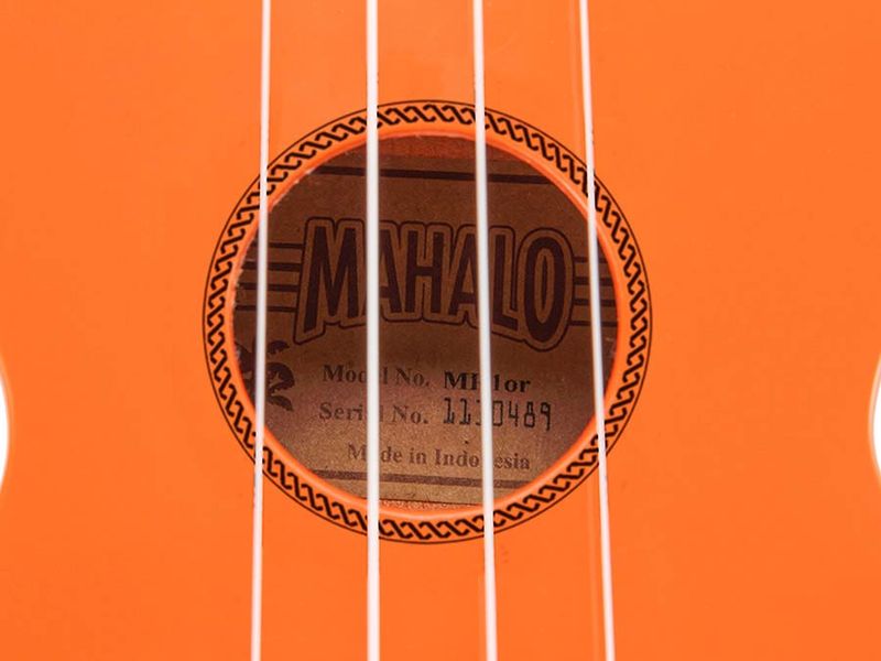 Mahalo Rainbow Series, soprano ukulele, orange, with bag