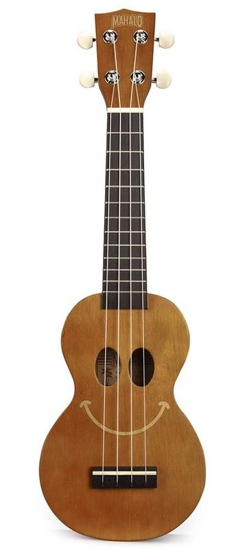 Mahalo Smiley Series, soprano ukulele, transparent brown, with bag