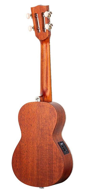 Mahalo Pearl Series, solid top concert ukulele, with MEQ2 9v preamp, black, with bag