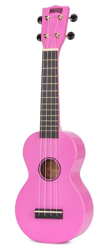 Mahalo Rainbow Series, soprano ukulele, pink, with bag