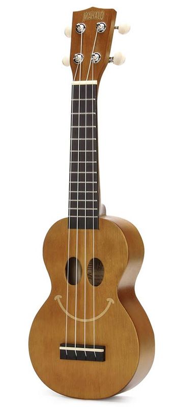 Mahalo Smiley Series, soprano ukulele, transparent brown, with bag