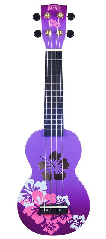 Mahalo Designer Series, soprano ukulele HIBISCUS, purple burst, with bag