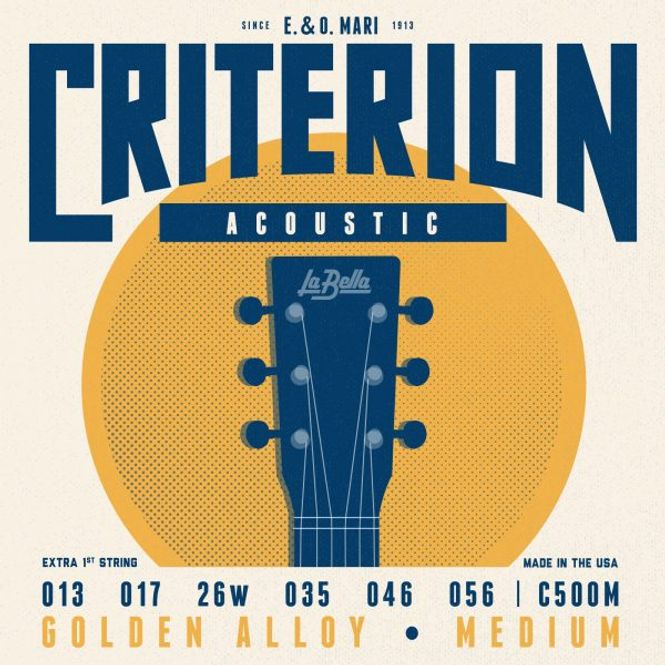 Hovedbilde La Bella C500M Criterion Acoustic, Golden Alloy - ...