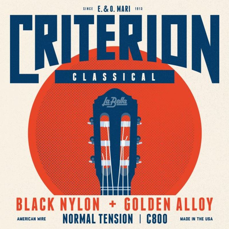 La Bella C800 Criterion Classical, Black Nylon, Golden Alloy
