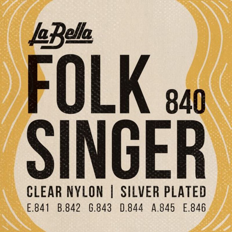 La Bella 840 Folksinger - Ball-Ends, Clear Nylon, Silver-Plated