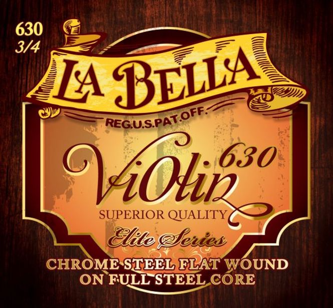 Hovedbilde La Bella 630-3/4 Violin, Flat Wound 3/4 Scale