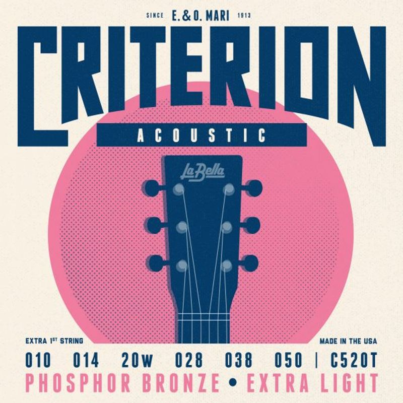 La Bella C520T Criterion Acoustic, Phosphor Bronze - Extra Light 10-50