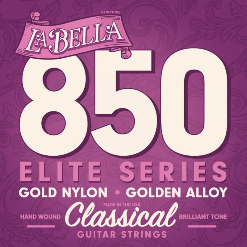 La Bella 850 Elite - Gold Nylon, Golden Alloy