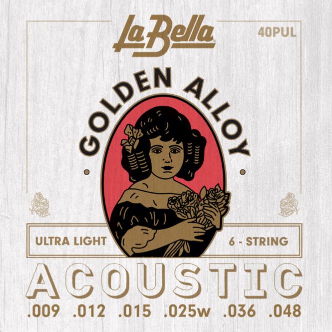 Hovedbilde La Bella 40PUL Golden Alloy Acoustic Guitar - ...