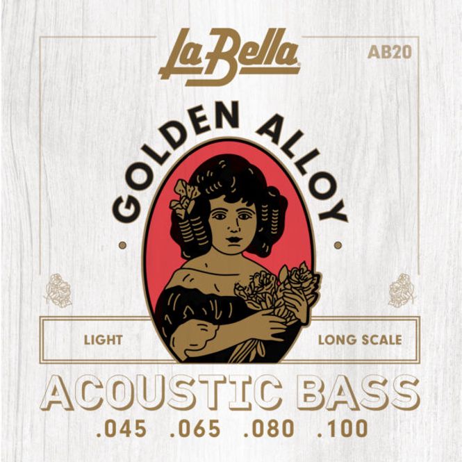 Hovedbilde La Bella AB20 Acoustic Bass, Golden Alloy - Light