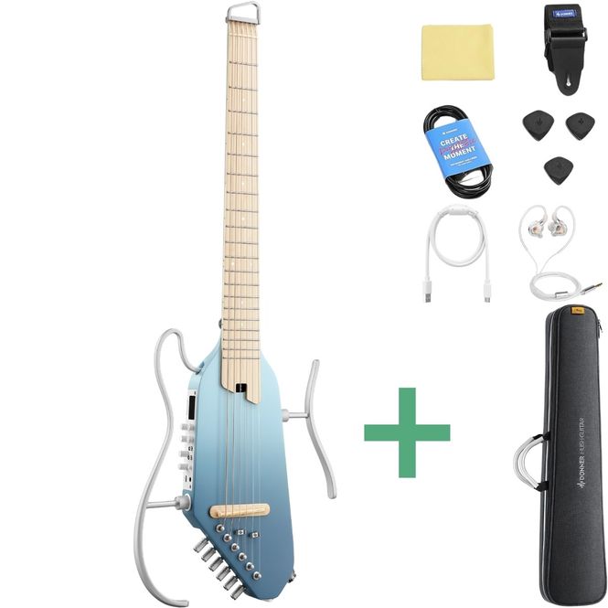 Hovedbilde Donner HUSH-I PRO silent gitar hawaiian blue