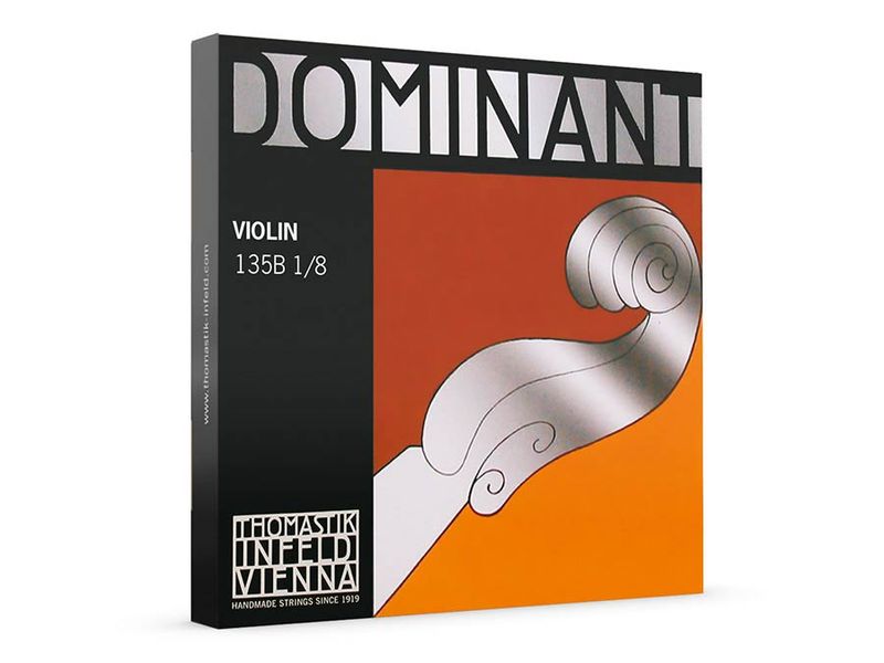 Thomastik TH-135B-18 Dominant violin string set 1/8, synthetic core, includes TH-129-18