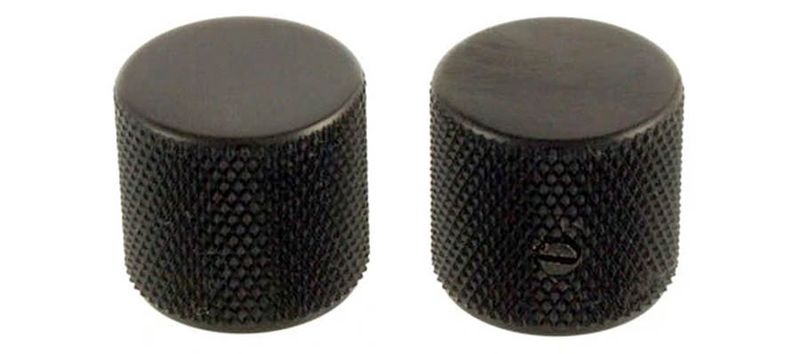 Allparts Barrel Knobs Black 2-p