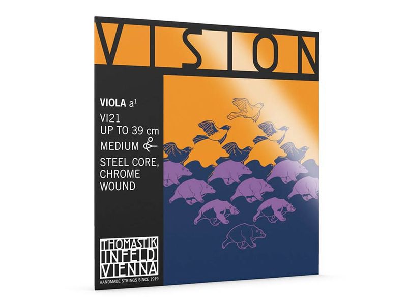 Thomastik VI-21 Vision viola string A-1 (string length 37cm), carbon steel, chrome wound, removable ball end