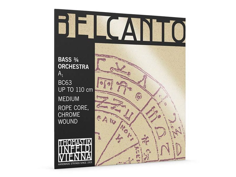 Thomastik THBC-63 Belcanto double bass string A-3 3/4 (string length 104cm), rope core, chrome