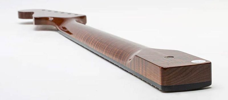 Allparts Select ltd VIN-MOD Deluxe neck for Jazzmaster, AAA+ roasted flamed maple,  bound w. block inlays, poly finish