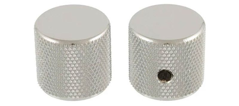 Allparts Barrel Knobs Nickel 2-p