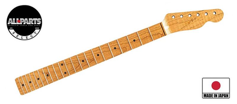 Allparts Select ltd VIN-MOD replacement neck for Telecaster, AAA+ roasted flamed maple, unfinished