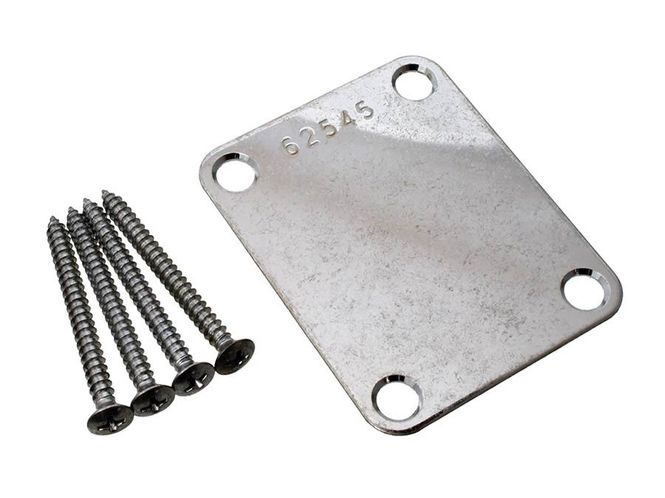 Hovedbilde Allparts Serial Numbered Neck Plate Aged Chrome