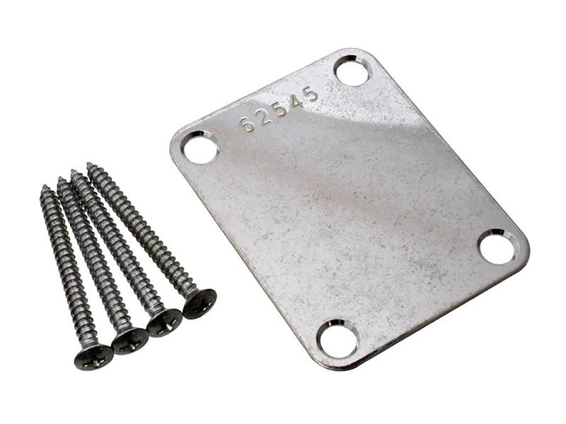 Allparts Serial Numbered Neck Plate Aged Chrome