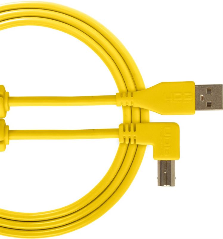 UDG Gear Ultimate Audio Cable USB 2.0 A-B Gul vinklad 2m