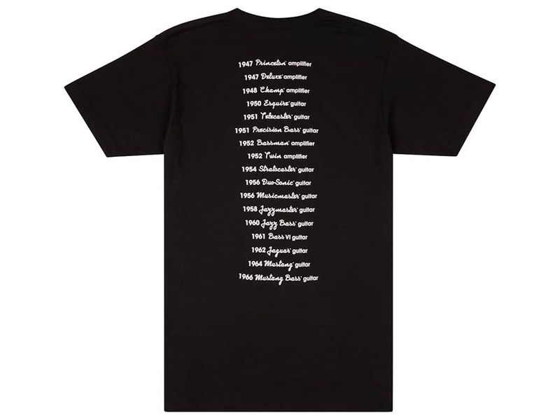 Fender logo date back tee, black, XL